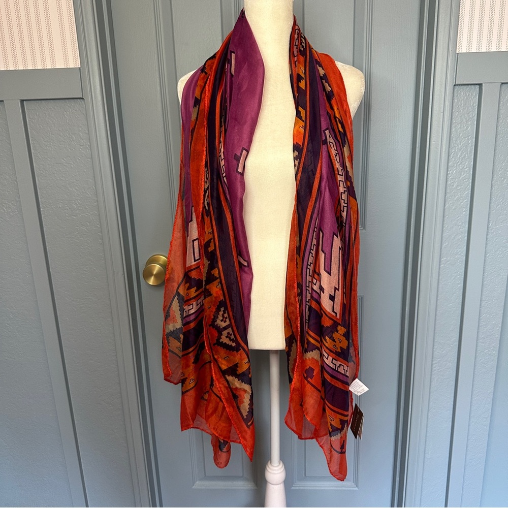 NWT Francesca's Colorful Patterned Scarf